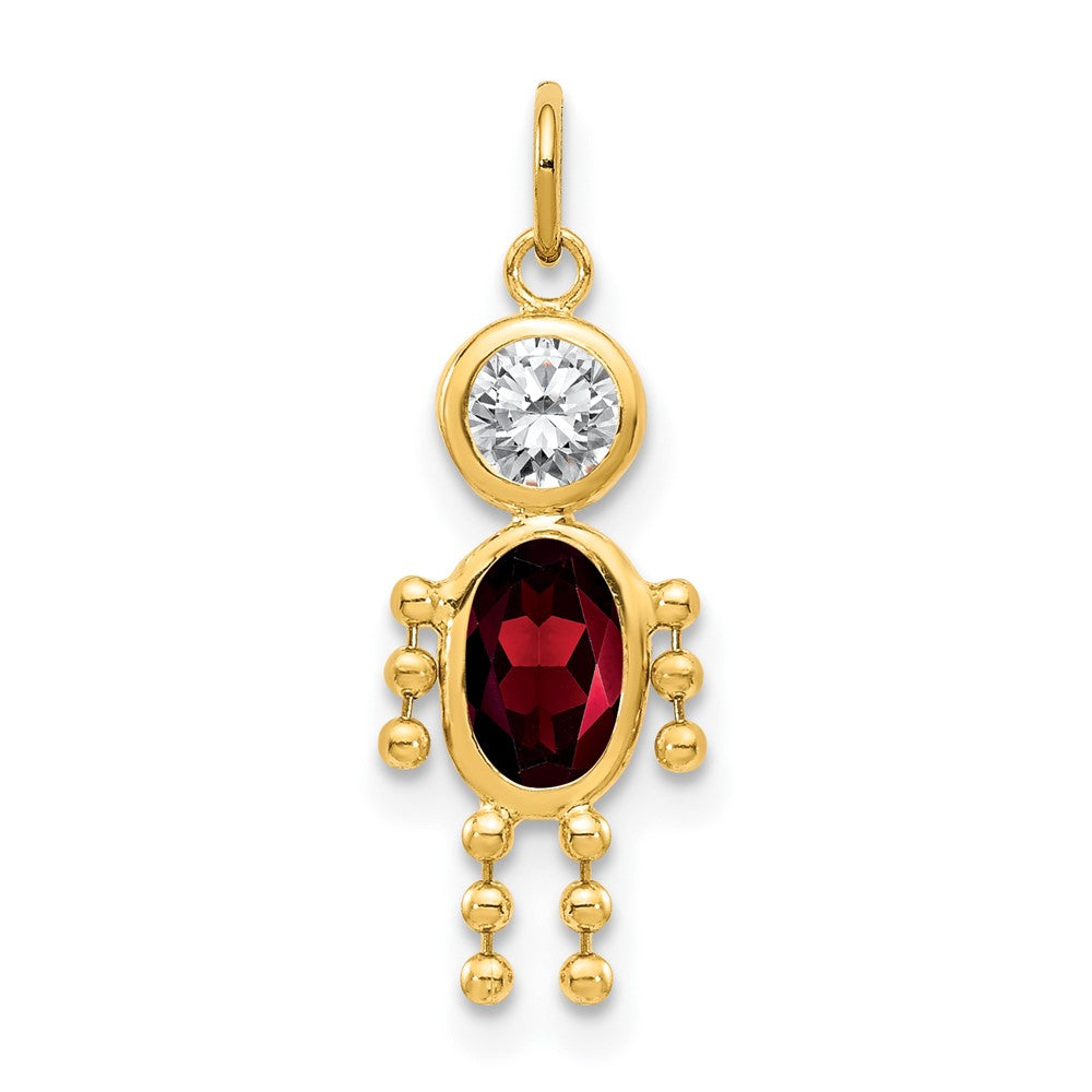 10K / 14K Yellow Gold January Boy Birthstone Charm - Product Photo