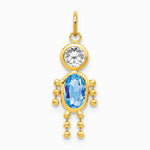 10K / 14K Yellow Gold March Boy Birthstone Charm - Product Photo
