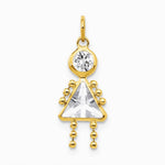 10K / 14K Yellow Gold April Girl Birthstone Charm - Product Photo