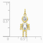 10K / 14K Yellow Gold April Boy Birthstone Charm - Product Photo