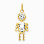 10K / 14K Yellow Gold April Boy Birthstone Charm - Product Photo