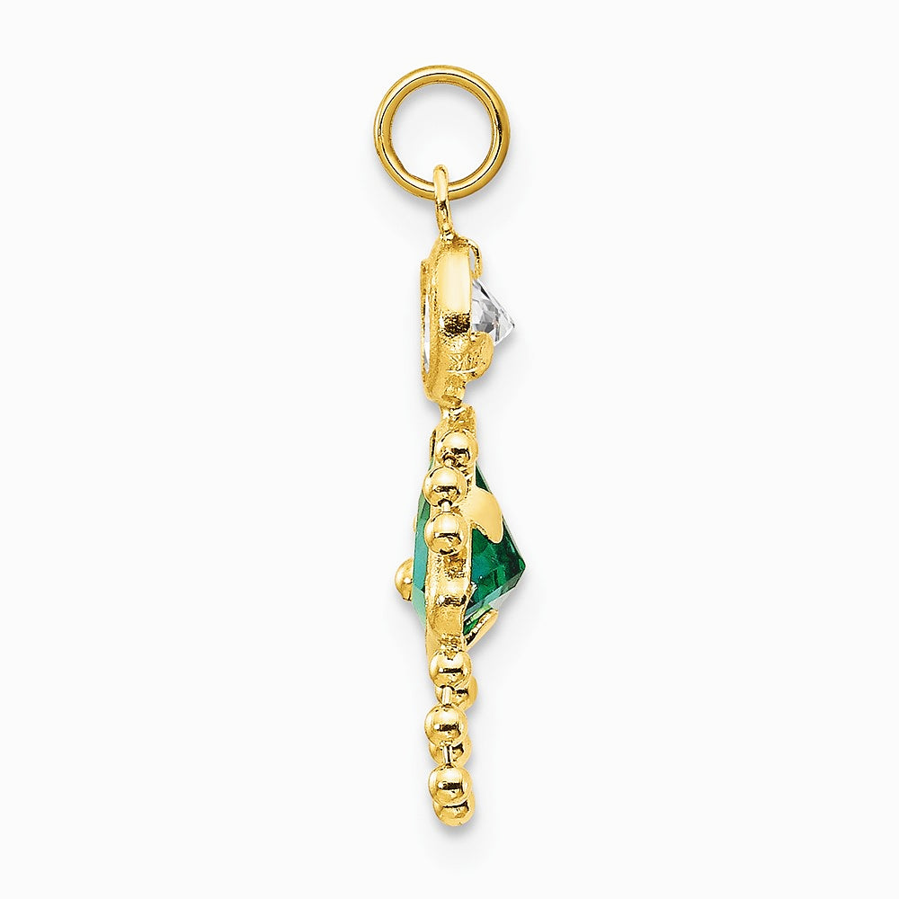 10K / 14K Yellow Gold May Girl Birthstone Charm - Product Photo