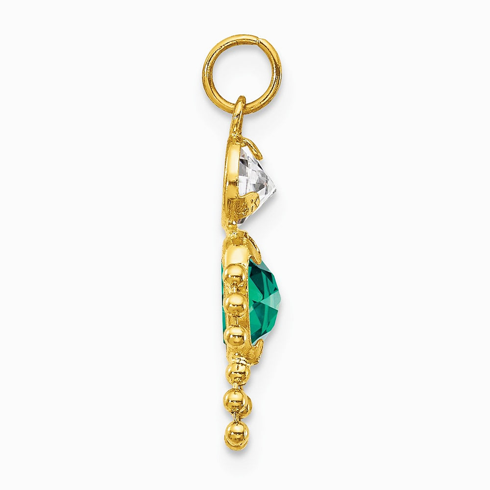 10K / 14K Yellow Gold May Boy Birthstone Charm - Product Photo