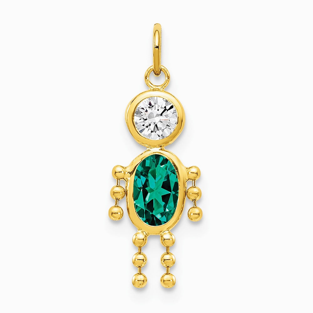 10K / 14K Yellow Gold May Boy Birthstone Charm - Product Photo