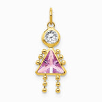 10K / 14K Yellow Gold June Girl Birthstone Charm - Product Photo