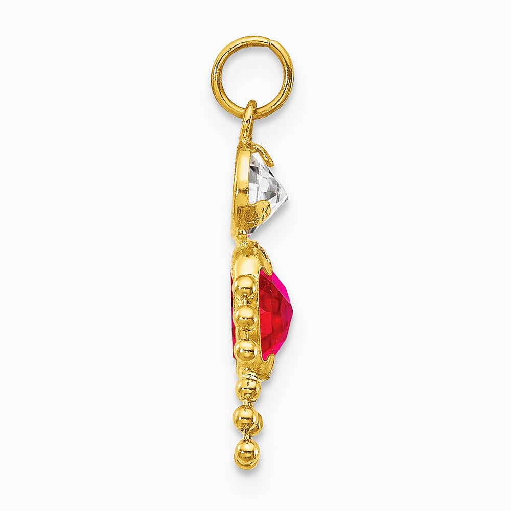 10K / 14K Yellow Gold July Boy Birthstone Charm - Product Photo