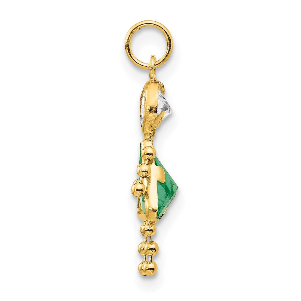 10K / 14K Yellow Gold August Girl Birthstone Charm - Product Photo