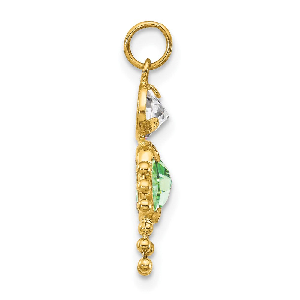 10K / 14K Yellow Gold August Boy Birthstone Charm - Product Photo