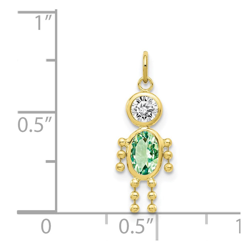 10K / 14K Yellow Gold August Boy Birthstone Charm - Product Photo