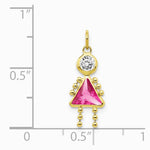 10K / 14K Yellow Gold October Girl Birthstone Charm - Product Photo