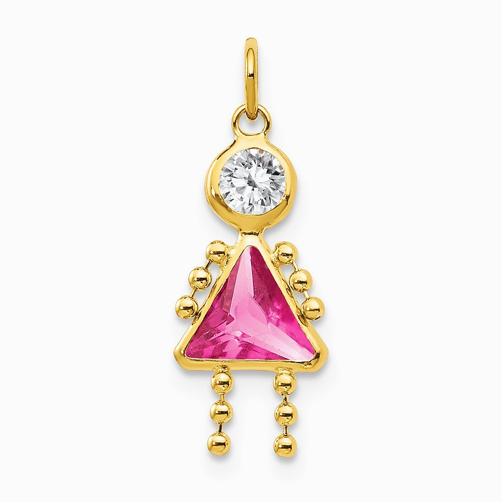 10K / 14K Yellow Gold October Girl Birthstone Charm