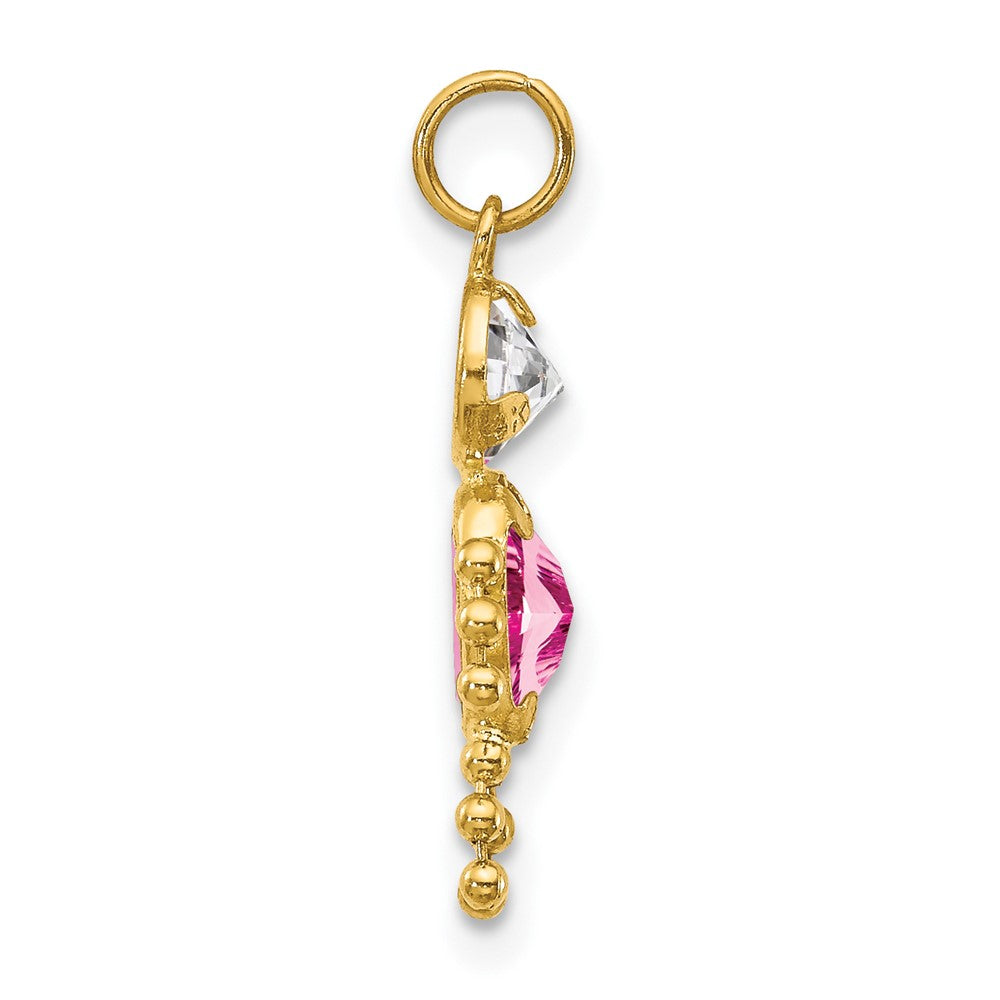 10K / 14K Yellow Gold October Boy Birthstone Charm - Product Photo