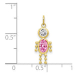 10K / 14K Yellow Gold October Boy Birthstone Charm - Product Photo