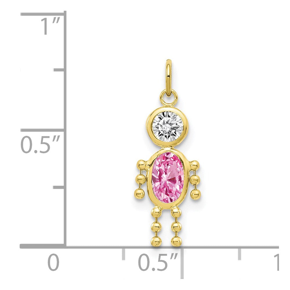 10K / 14K Yellow Gold October Boy Birthstone Charm - Product Photo