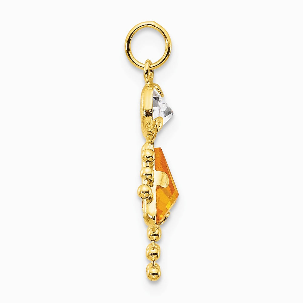 10K / 14K Yellow Gold November Girl Birthstone Charm - Product Photo
