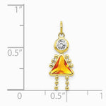 10K / 14K Yellow Gold November Girl Birthstone Charm - Product Photo