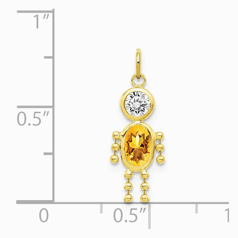 10K / 14K Yellow Gold November Boy Birthstone Charm - Product Photo