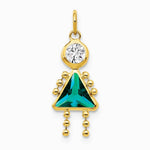 10K / 14K Yellow Gold December Girl Birthstone Charm - Product Photo