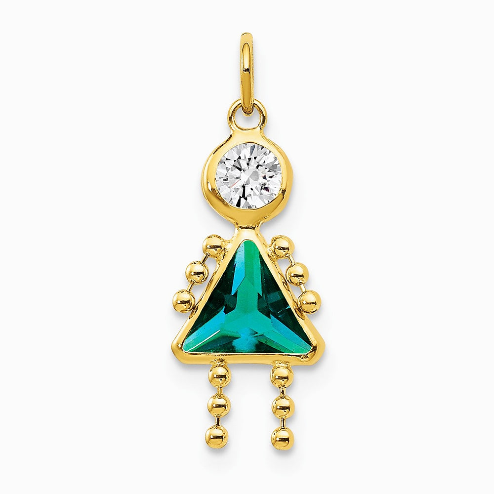 10K / 14K Yellow Gold December Girl Birthstone Charm - Product Photo
