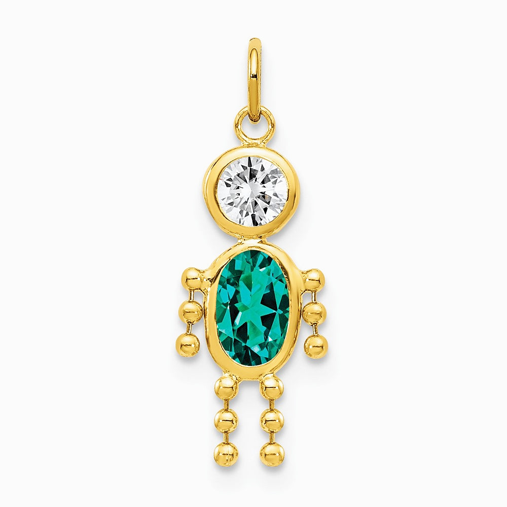 10K / 14K Yellow Gold December Boy Birthstone Charm - Product Photo