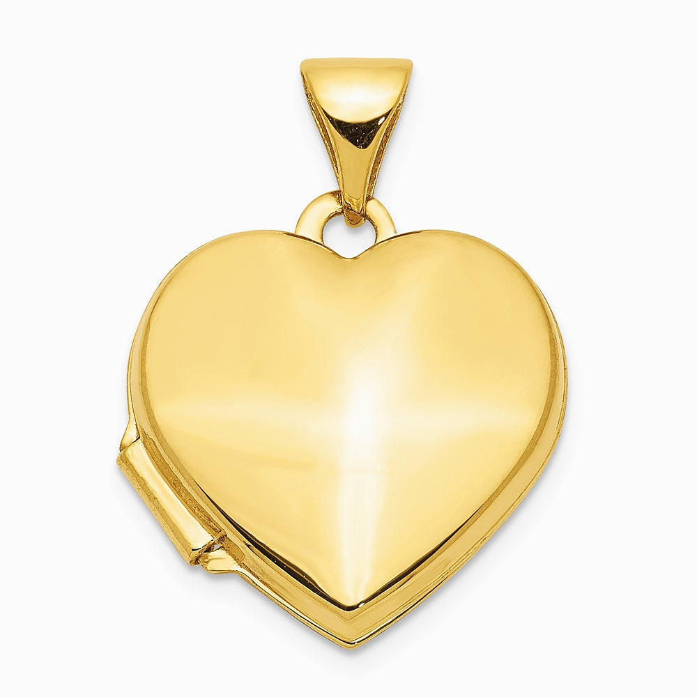 10K Yellow Gold Plain Heart Locket - Product Photo
