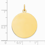 10K / 14K Yellow Gold Plain .018 Gauge Circular Engravable Disc Charm - Product Photo