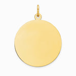 10K / 14K Yellow Gold Plain .018 Gauge Circular Engravable Disc Charm - Product Photo