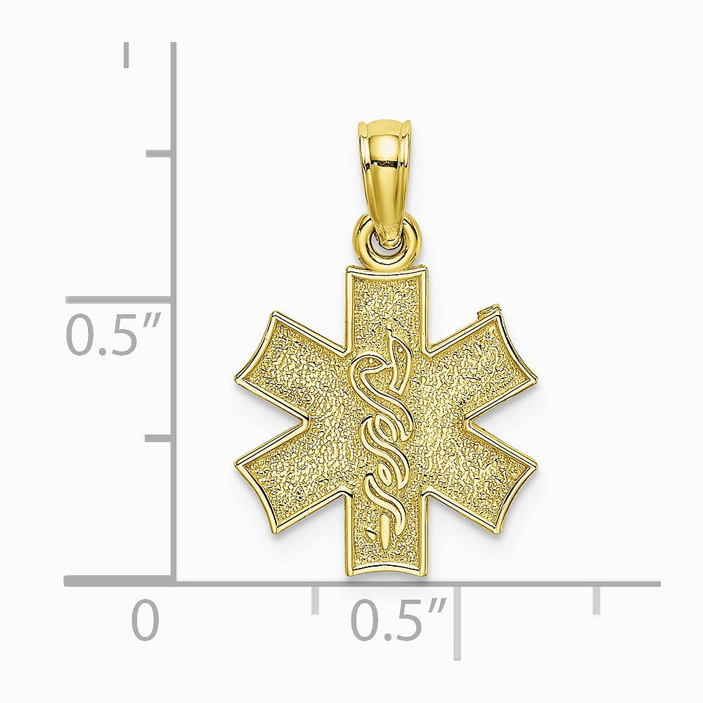 10K / 14K Yellow Gold Medical Jewelry Symbol Pendant - Product Photo