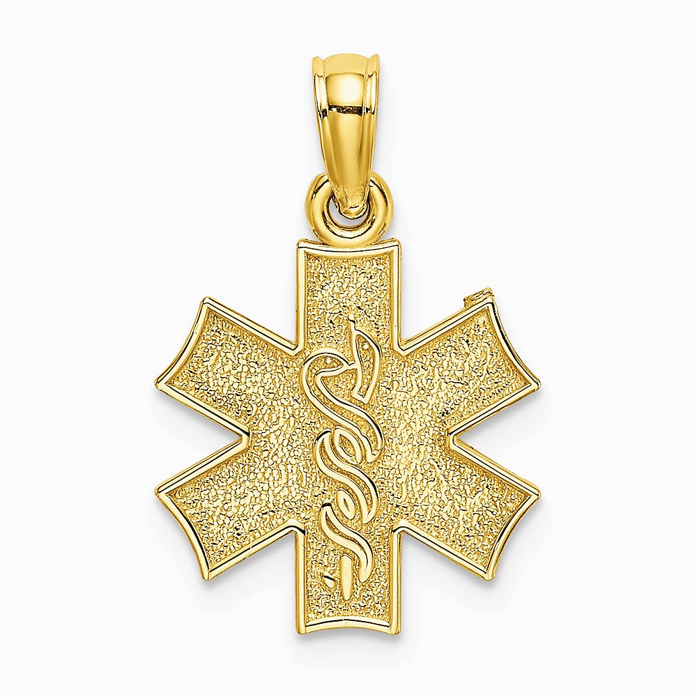 10K / 14K Yellow Gold Medical Jewelry Symbol Pendant - Product Photo