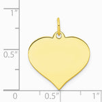 10K / 14K Yellow Gold Plain .018 Gauge Heart Disc Charm - Product Photo