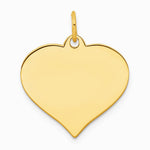 10K / 14K Yellow Gold Plain .018 Gauge Heart Disc Charm - Product Photo