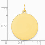 10K / 14K Yellow Gold Plain .013 Gauge Circular Engravable Disc Charm - Product Photo