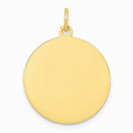 10K / 14K Yellow Gold Plain .013 Gauge Circular Engravable Disc Charm - Product Photo