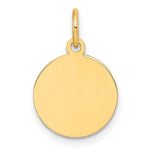 10K / 14K Yellow Gold Plain .013 Gauge Circular Engravable Disc Charm - Product Photo