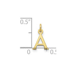 10K / 14K Yellow Gold 10KY Cutout Letter A Initial Charm - Product Photo