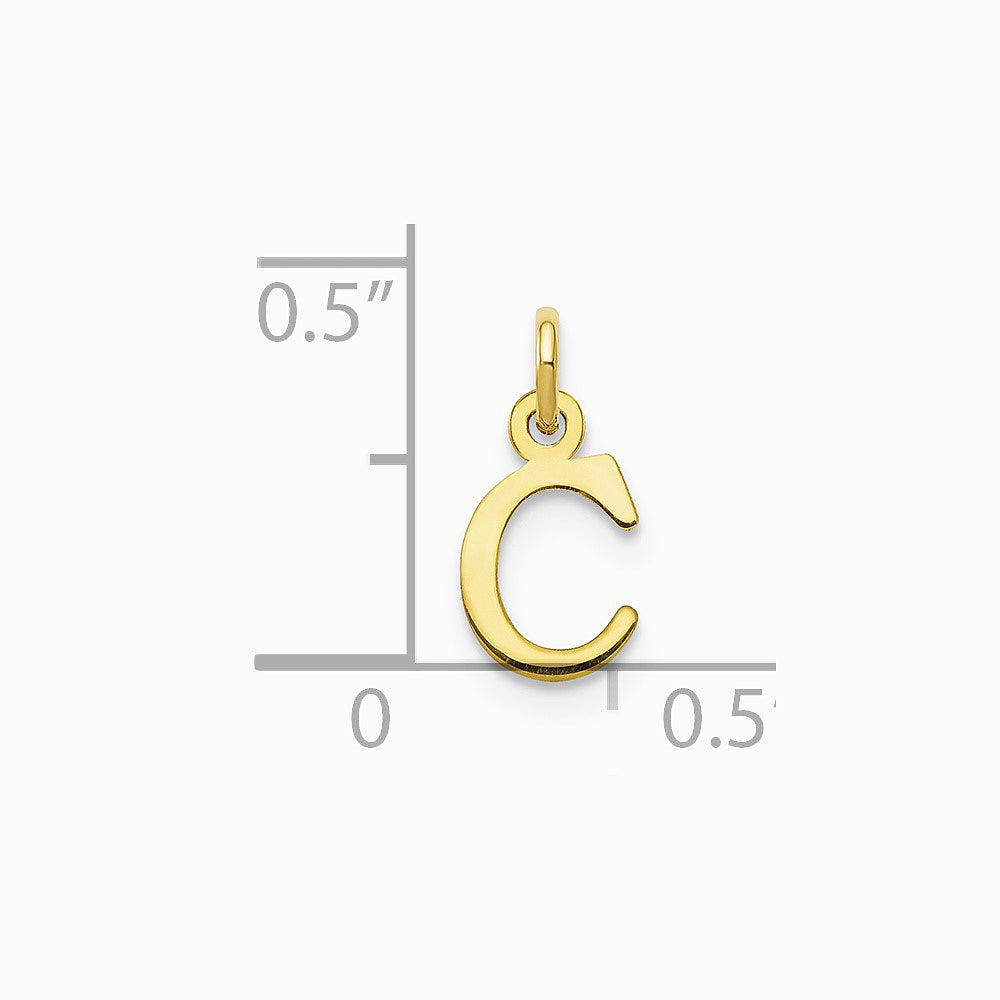 10K / 14K Yellow Gold 10KY Cutout Letter C Initial Charm - Product Photo
