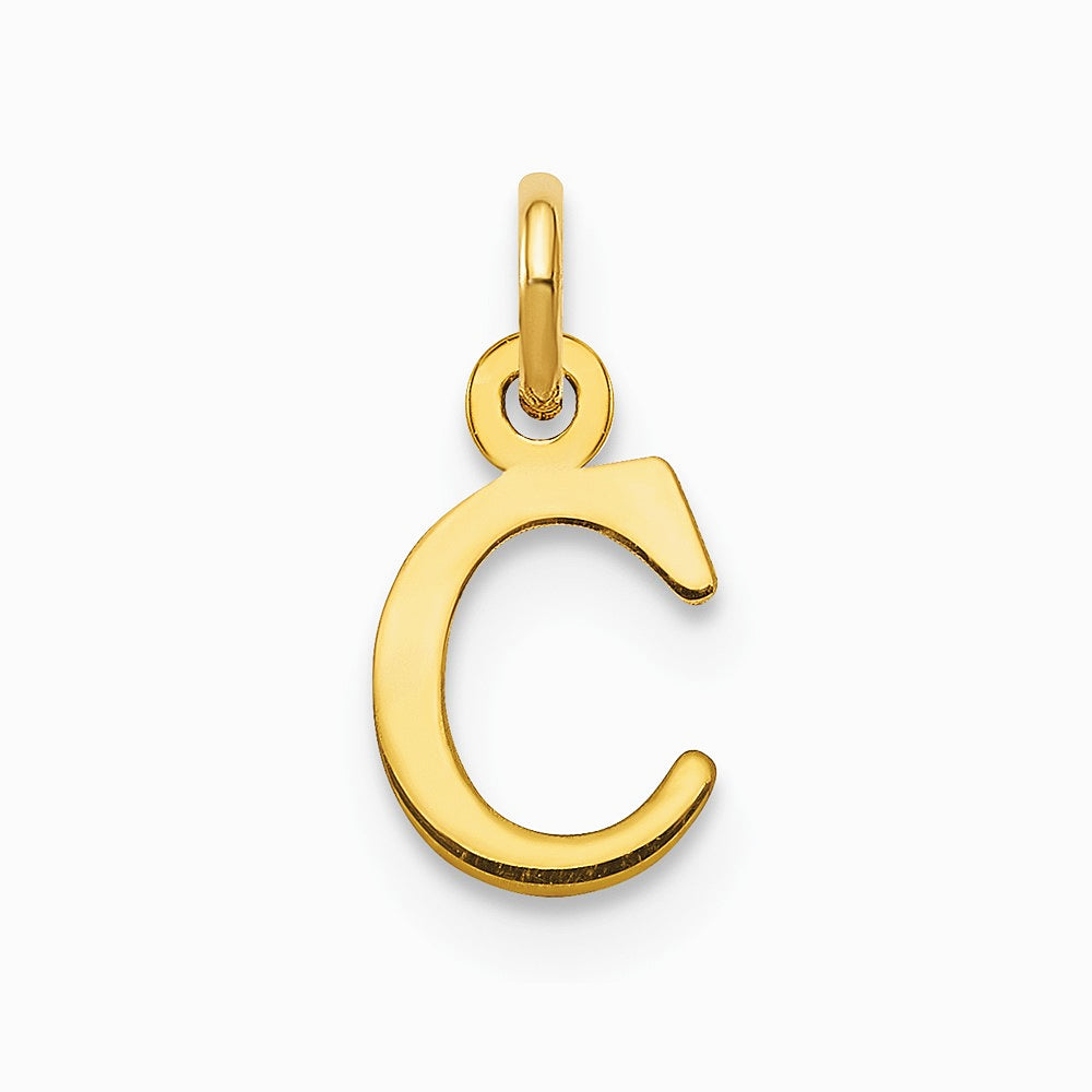 10K / 14K Yellow Gold 10KY Cutout Letter C Initial Charm
