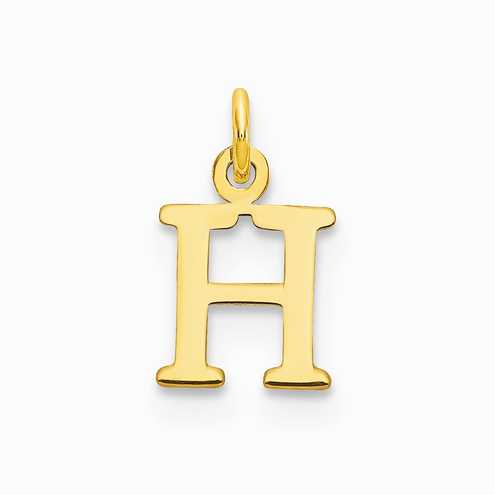 10K / 14K Yellow Gold 10ky Cutout Letter H Initial Charm