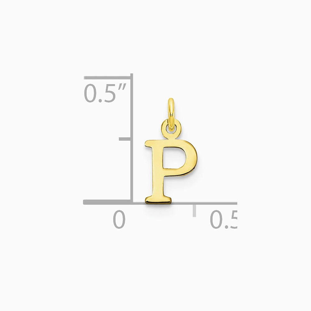 10K / 14K Yellow Gold 10ky Cutout Letter P Initial Charm - Product Photo