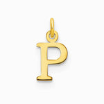 10K / 14K Yellow Gold 10ky Cutout Letter P Initial Charm - Product Photo