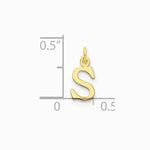 10K / 14K Yellow Gold 10ky Cutout Letter S Initial Charm - Product Photo