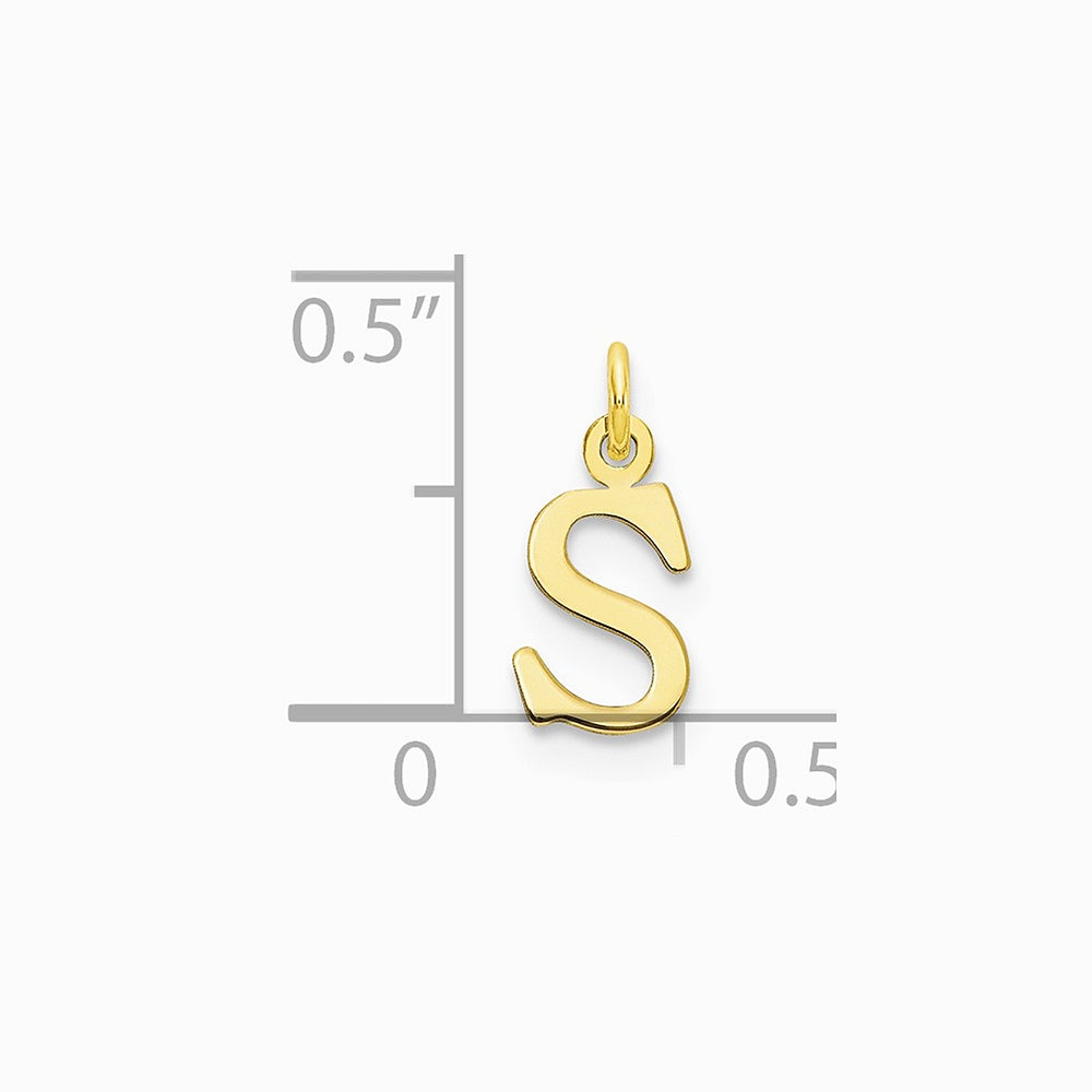 10K / 14K Yellow Gold 10ky Cutout Letter S Initial Charm - Product Photo