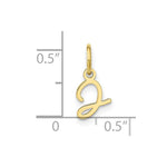 10K / 14K Yellow Gold 10KY Upper case Letter J Initial Charm - Product Photo