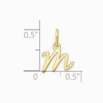 10K / 14K Yellow Gold 10KY Upper case Letter M Initial Charm - Product Photo