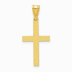 10K / 14K Yellow Gold Sandblasted Cross Pendant - Product Photo