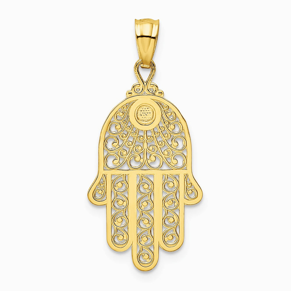 10K / 14K Yellow Gold Hand of God Pendant - Product Photo