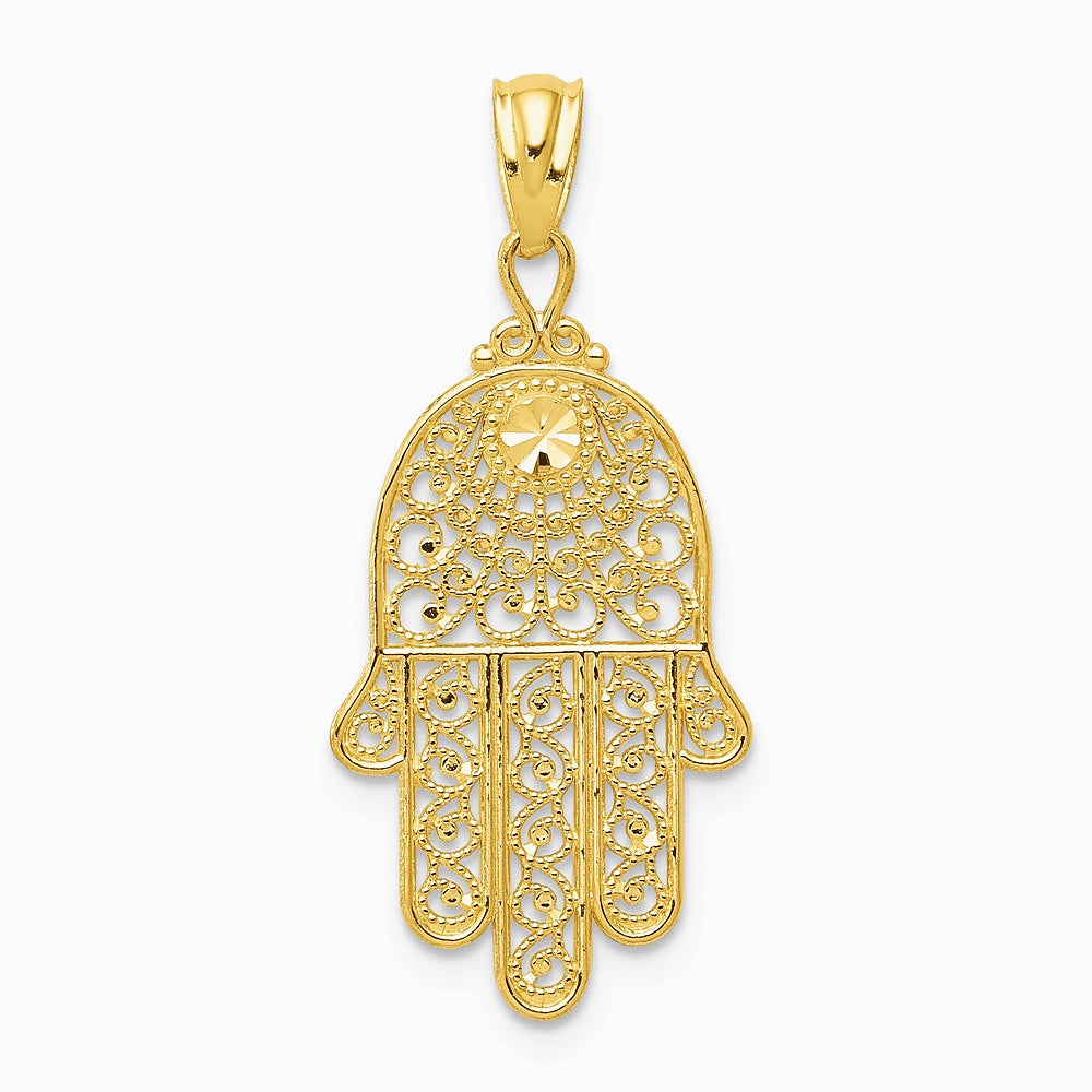 10K / 14K Yellow Gold Hand of God Pendant