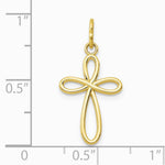 10K / 14K Yellow Gold Polished Cross Pendant - Product Photo