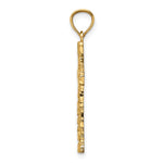 10K / 14K Yellow Gold Nugget Cross Pendant - Product Photo