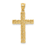 10K / 14K Yellow Gold Nugget Cross Pendant - Product Photo
